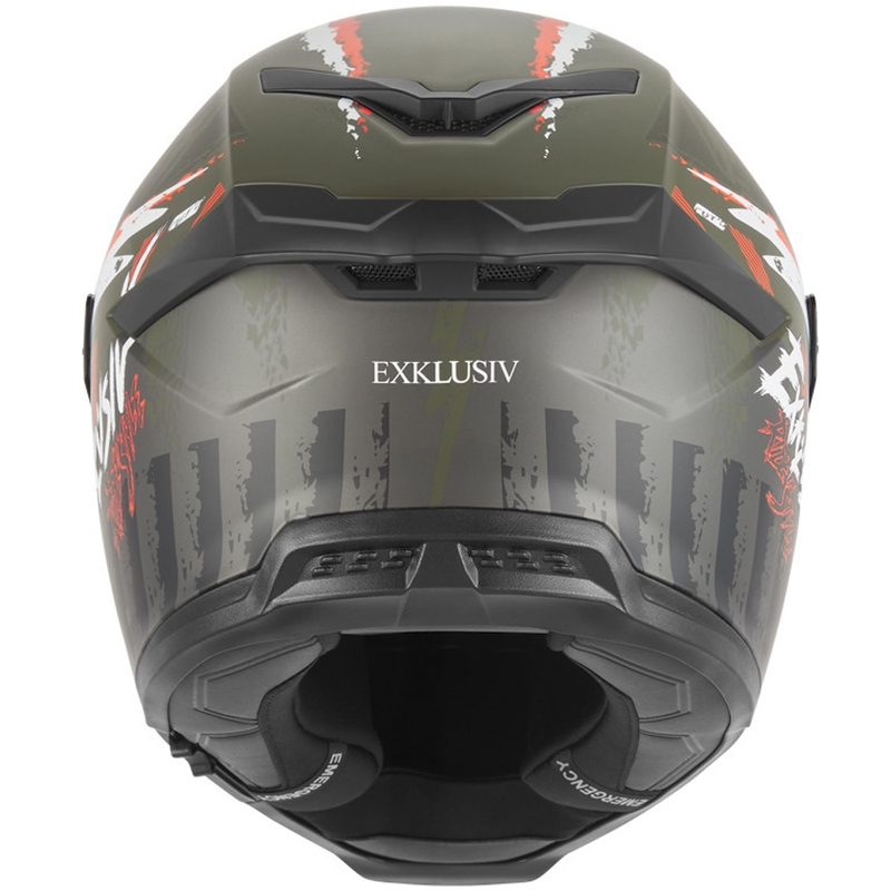 NOX Exklusiv Goliath Cut´D zárt motoros bukósisak matt khaki-narancssárga