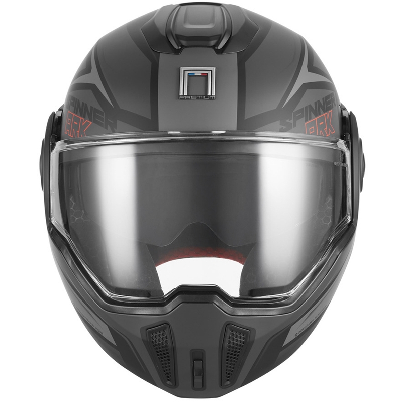 NOX PREMIUM Spinner Ark felnyitható motoros bukósisak matt fekete–piros