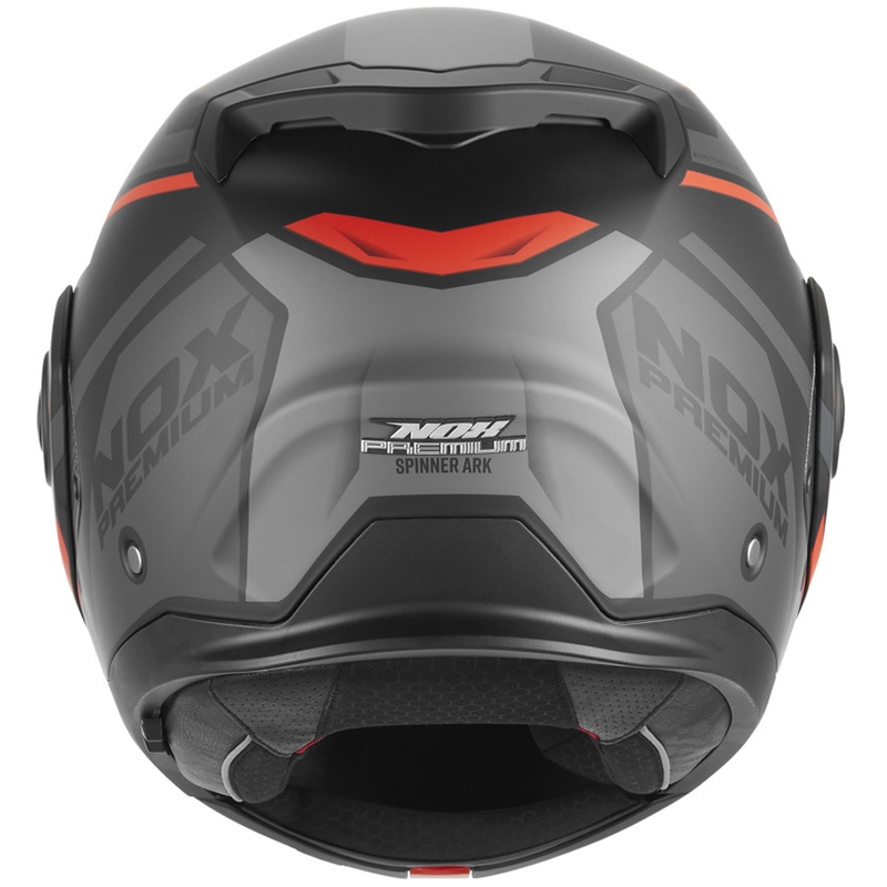 NOX PREMIUM Spinner Ark felnyitható motoros bukósisak matt fekete–piros