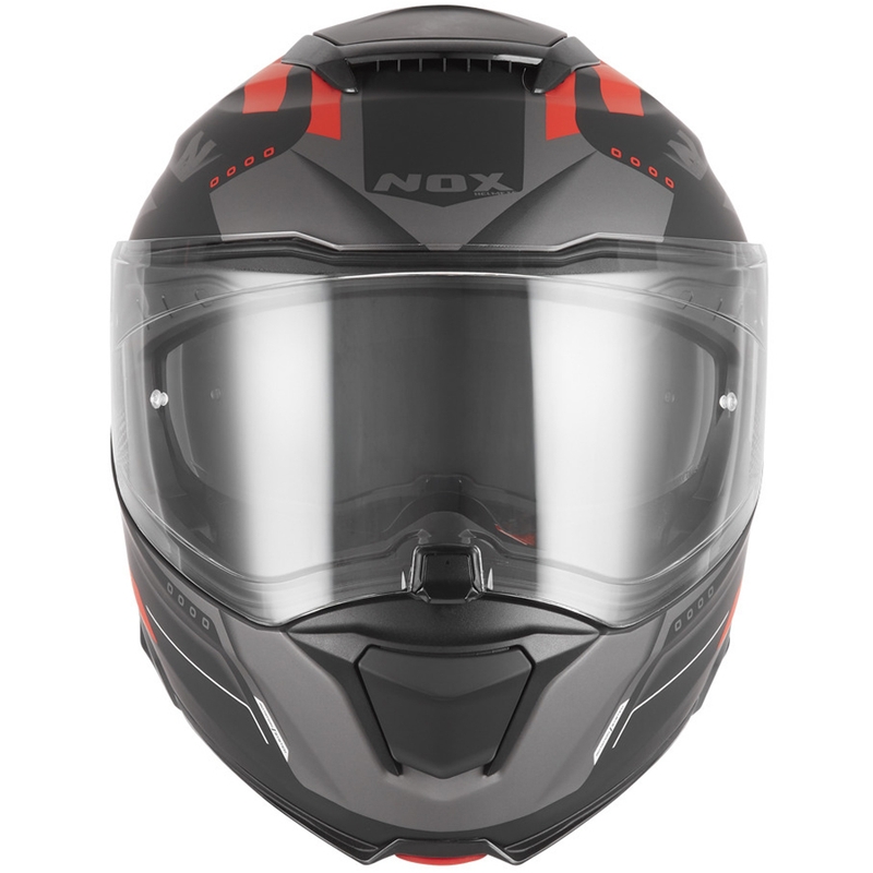 NOX N967 Conquer felnyitható motoros bukósisak matt fekete-piros