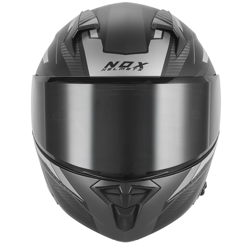 NOX N968 Shift felnyitható motoros bukósisak matt fekete-ezüst
