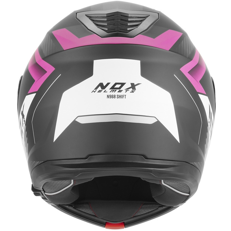 NOX N968 Shift felnyitható motoros bukósisak matt fekete-fehér-rózsaszín