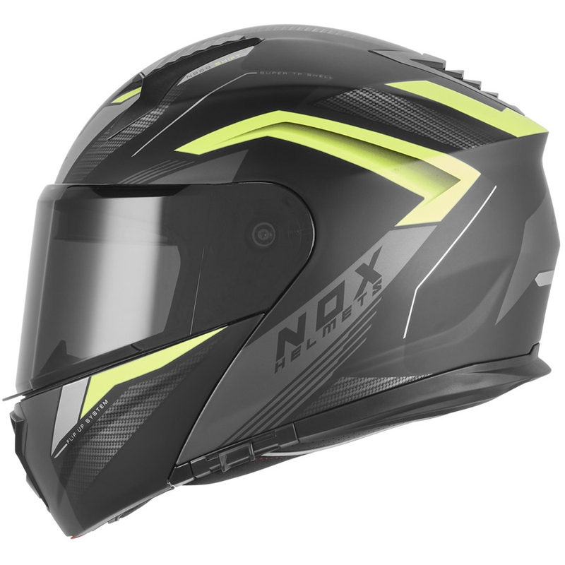 NOX N968 Shift felnyitható motoros bukósisak matt fekete-fluo sárga