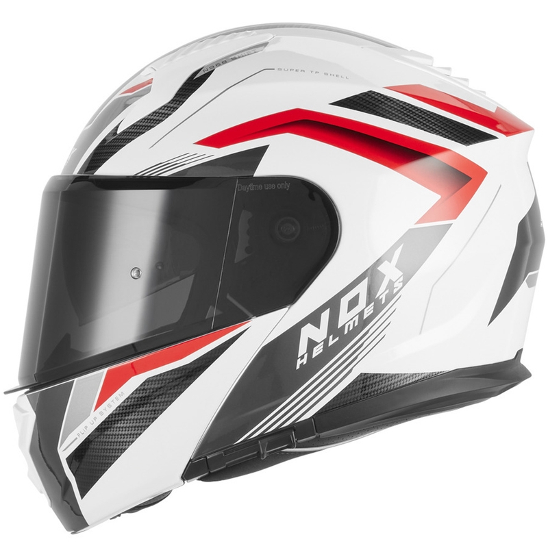 NOX N968 Shift felnyitható motoros bukósisak fehér-piros