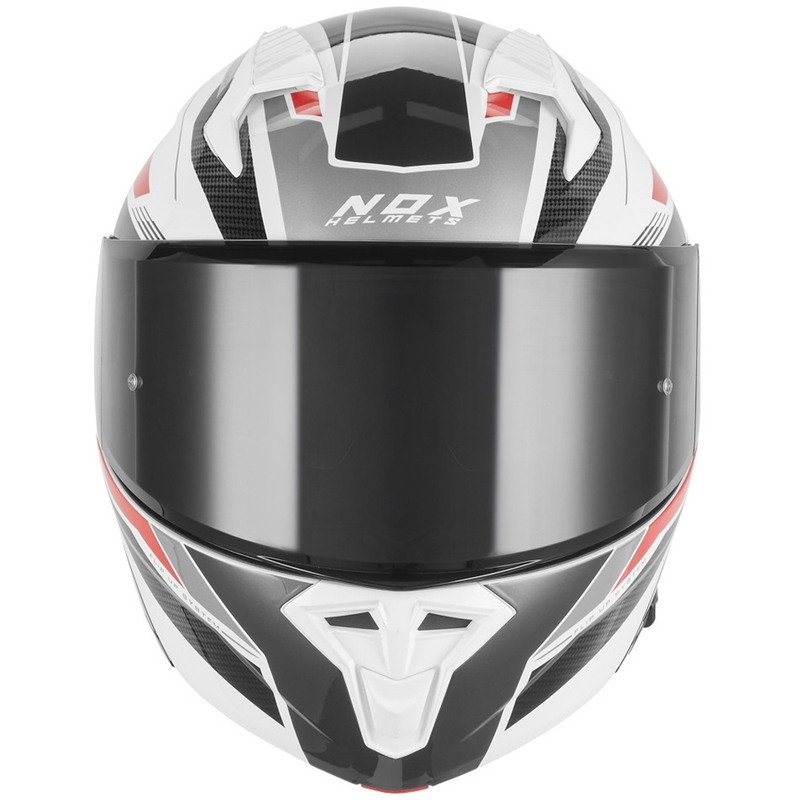 NOX N968 Shift felnyitható motoros bukósisak fehér-piros