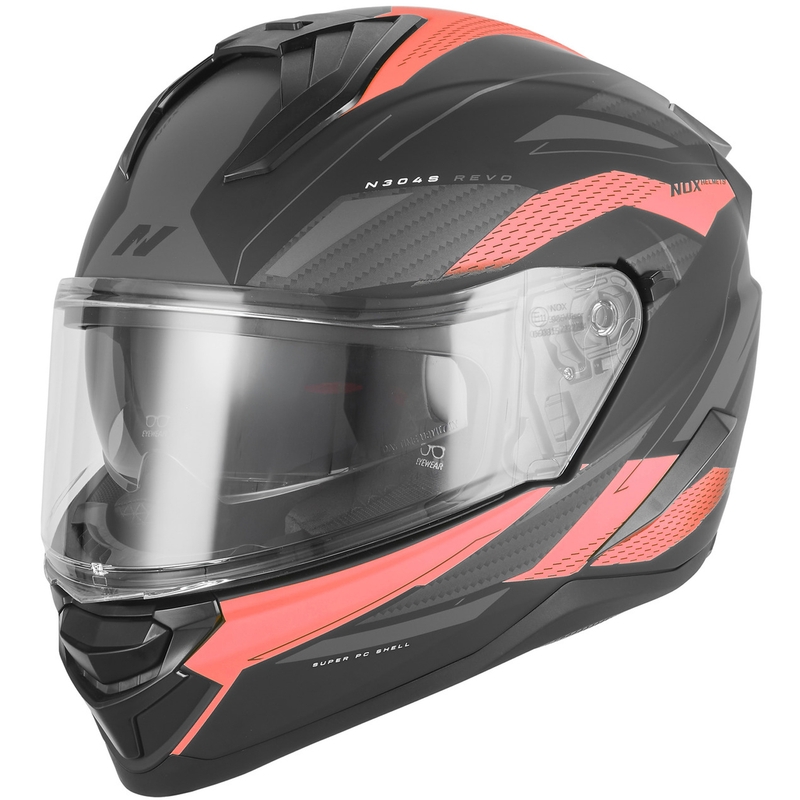 NOX N304-S REVO zárt motoros bukósisak matt fekete-piros