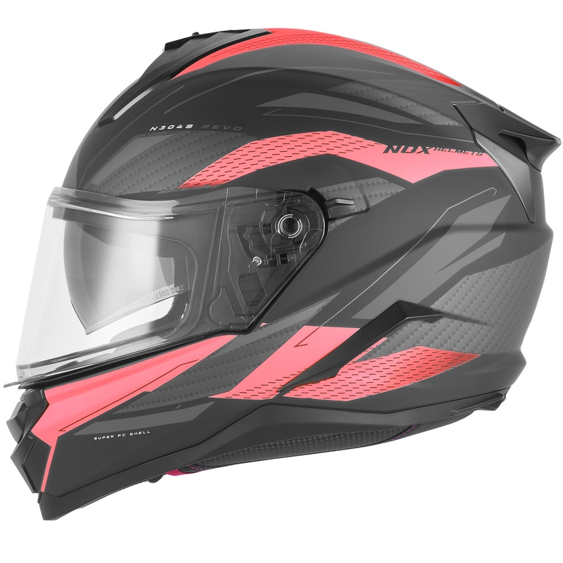 NOX N304-S REVO zárt motoros bukósisak matt fekete-piros