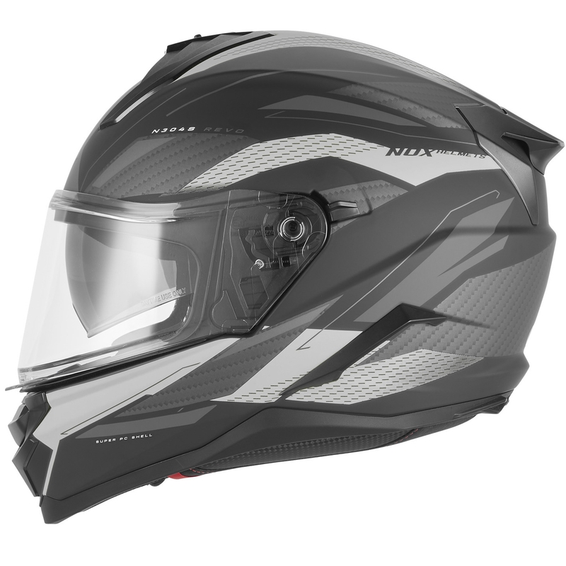 NOX N304-S REVO zárt motoros bukósisak matt fekete-ezüst