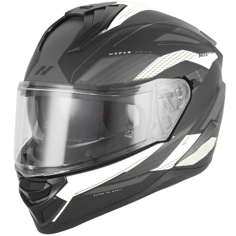 NOX N304-S REVO zárt motoros bukósisak matt fekete-fehér