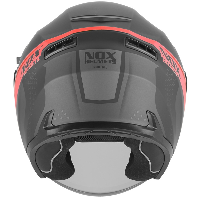 NOX N130 EKTO nyitott motoros bukósisak matt fekete-piros