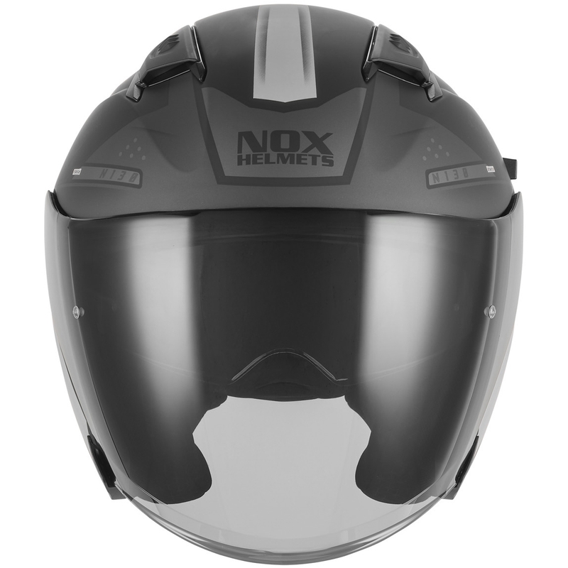 NOX N130 EKTO nyitott motoros bukósisak matt fekete-ezüst