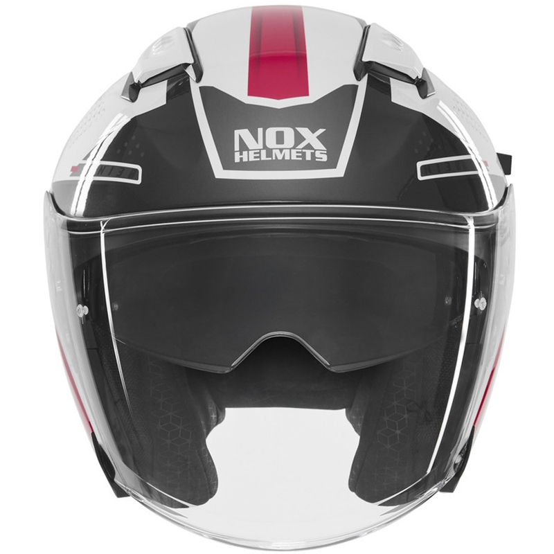 NOX N130 EKTO nyitott motoros bukósisak fehér-rózsaszín