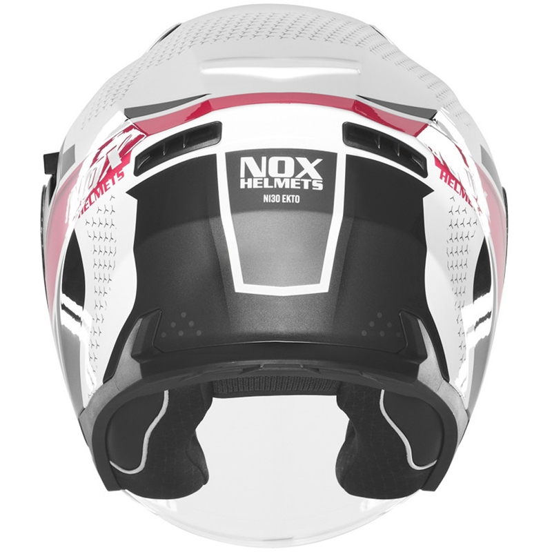 NOX N130 EKTO nyitott motoros bukósisak fehér-rózsaszín