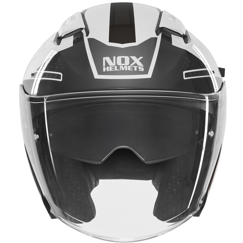 NOX N130 EKTO nyitott motoros bukósisak fehér-fekete