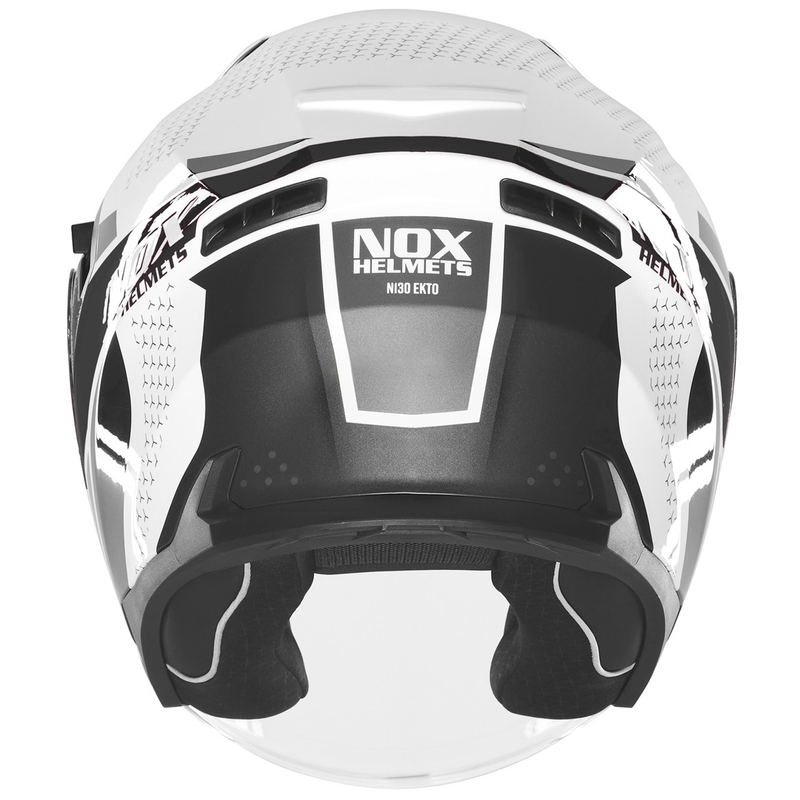 NOX N130 EKTO nyitott motoros bukósisak fehér-fekete