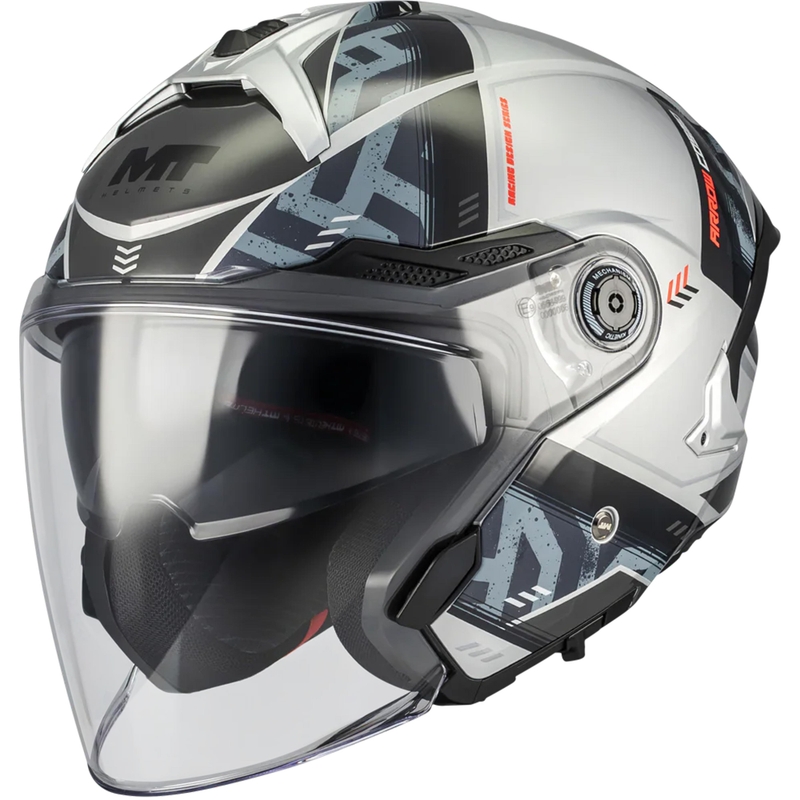 MT Cosmo SV Arrow C2 nyitott motoros bukósisak szürke–fekete
