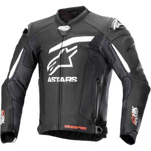 Alpinestars GP Plus R 4 Rideknit bőr motorkerékpár kabát fekete-fehér