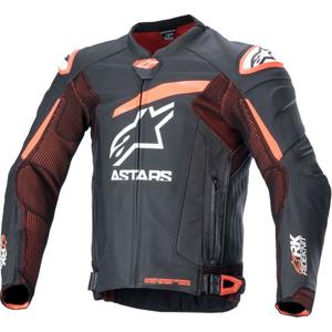 Alpinestars GP Plus R 4 Rideknit bőr motorkerékpár kabát fekete-fluo piros-fehér