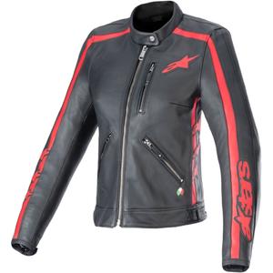 Alpinestars Stella Dyno női bőr motoros dzseki fekete-piros