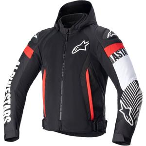 Alpinestars Zaca Air Waterproof motoros kabát fekete-fehér-fluo piros