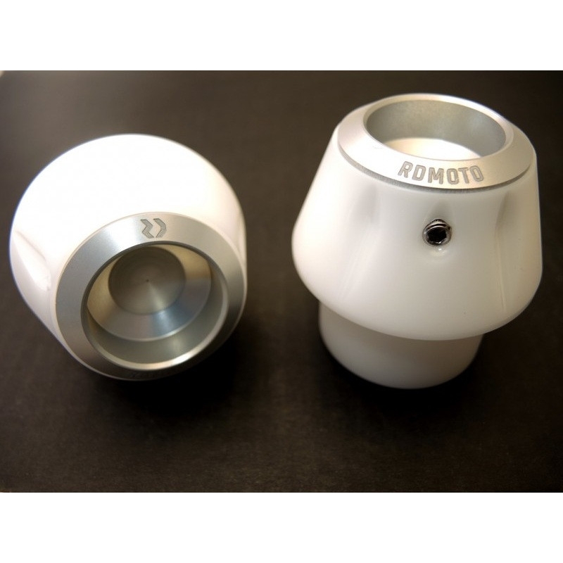 Crash protectors RDMOTO fehér with silver caps