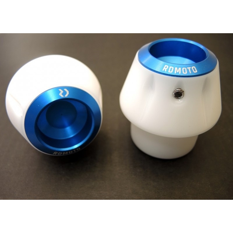 Crash protectors RDMOTO fehér with blue caps
