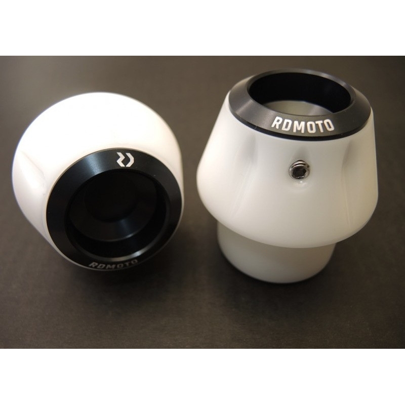 Crash protectors RDMOTO fehér with black caps