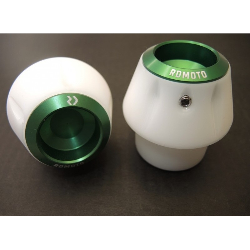Crash protectors RDMOTO fehér with green caps