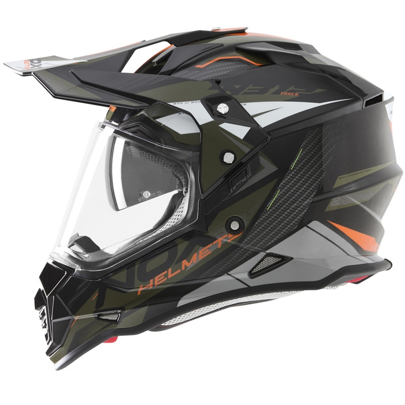 NOX N312 Track enduro motoros sisak khaki-narancssárga