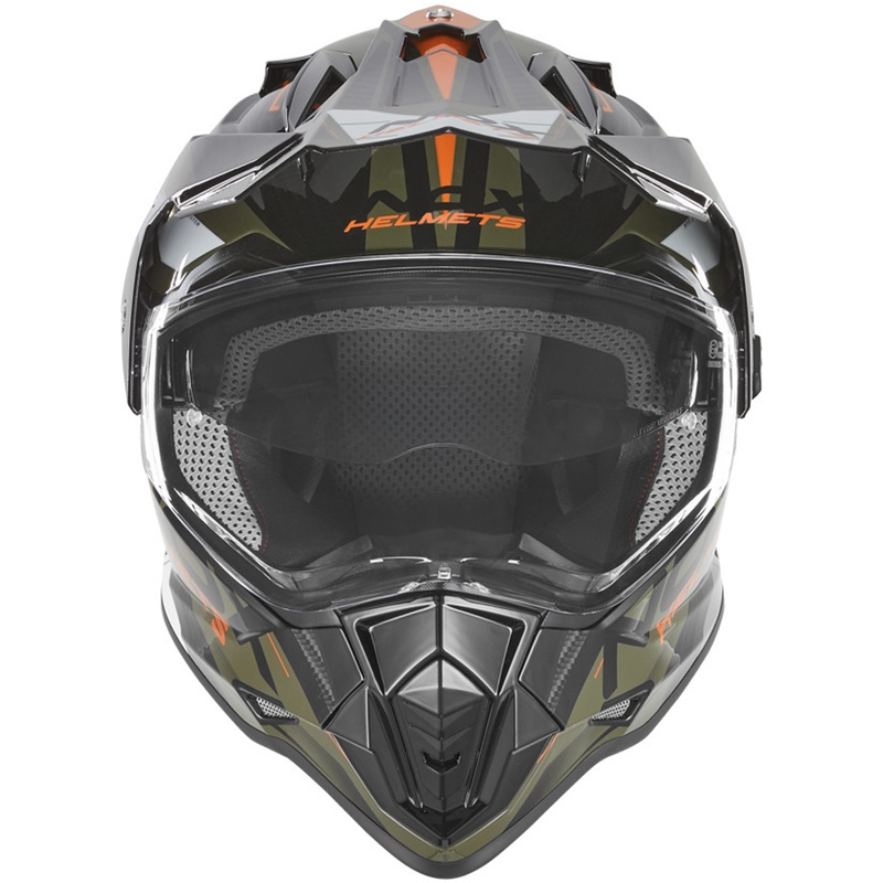 NOX N312 Track enduro motoros sisak khaki-narancssárga
