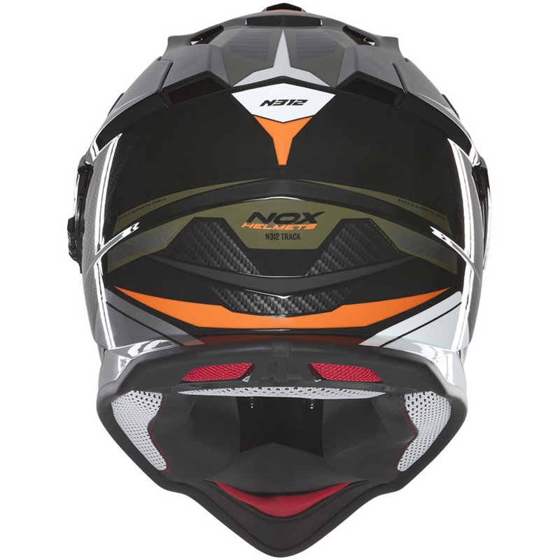NOX N312 Track enduro motoros sisak khaki-narancssárga