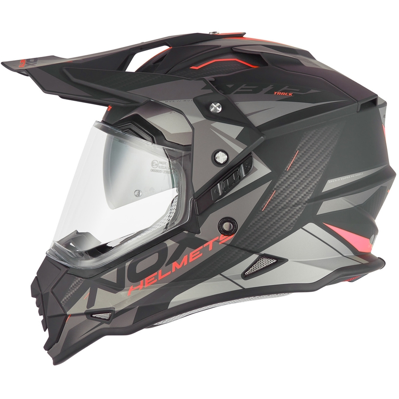 NOX N312 Track enduro motoros sisak matt fekete-piros
