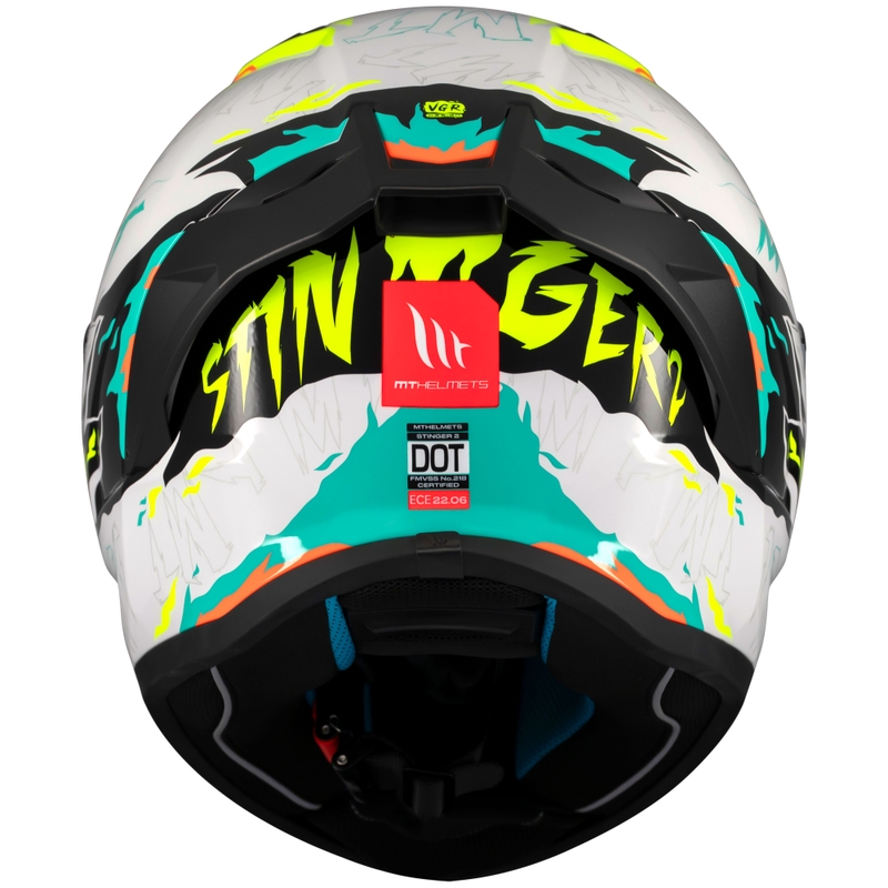 MT Stinger 2 Ardent zárt motoros bukósisak fehér-sárga - II. minőség