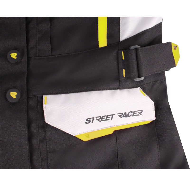 Street Racer Hilax női motoros kabát fekete-szürke-fluo sárga - II. minőség