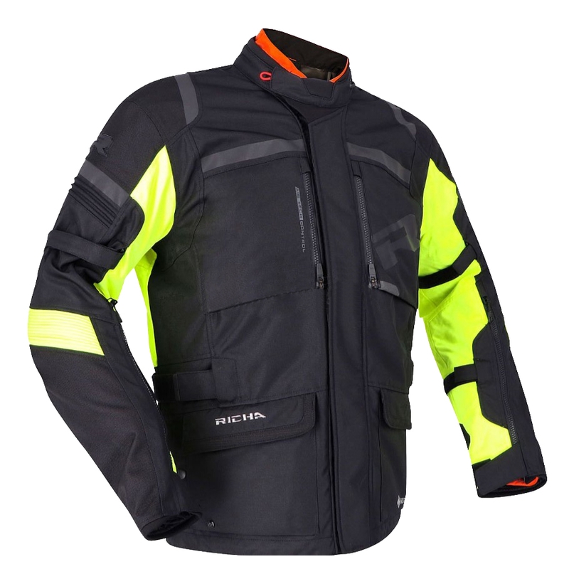 RICHA Brutus GTX motoros kabát fekete-fluo sárga kiárusítás - II. minőség