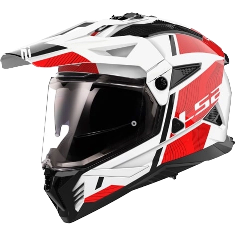 LS2 MX702 PIONEER II HILL enduro bukósisak fehér-piros