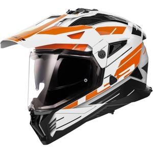 LS2 MX702 PIONEER II NAMIB enduro bukósisak fehér-narancssárga