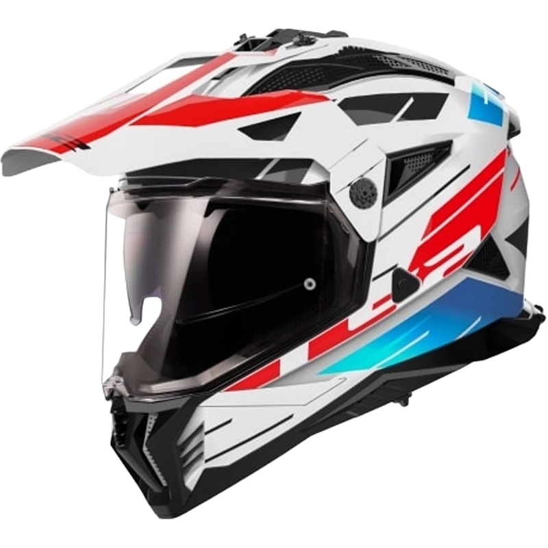 LS2 MX702 PIONEER II NAMIB enduro bukósisak fehér-kék-piros