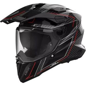 Airoh Commander 2 Carbon Stylish enduro motoros bukósisak fekete-piros