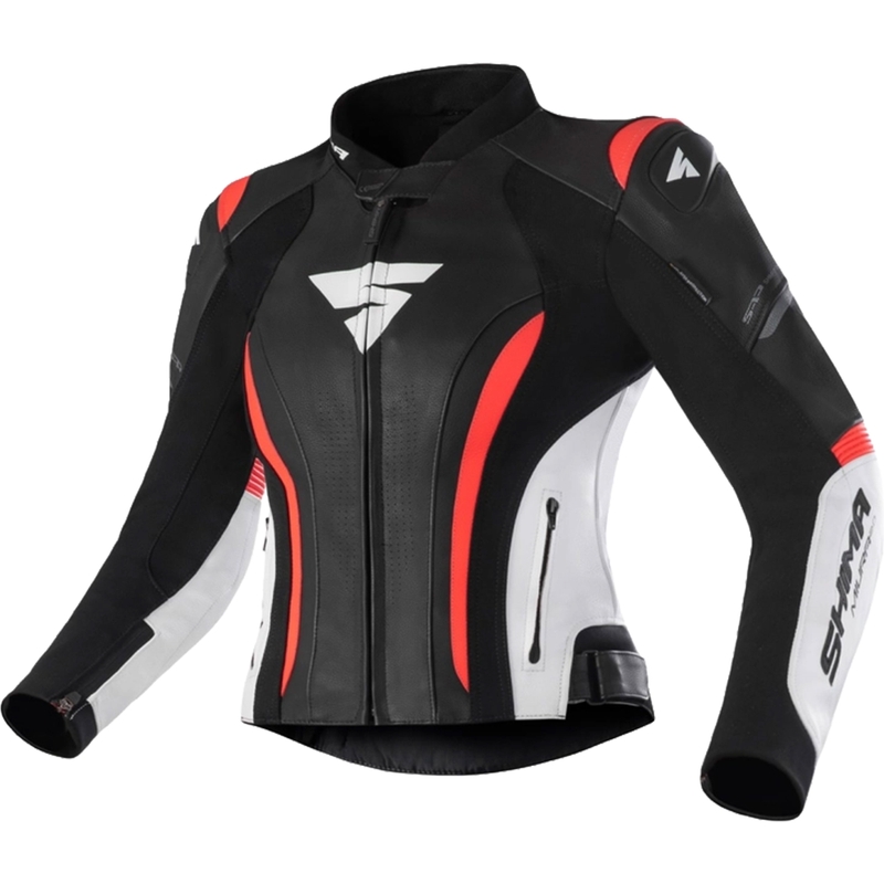 Shima Miura 2.0 női motoros kabát fekete-fehér-fluo piros
