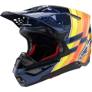 Alpinestars Supertech S-M10 TROY LEE DESIGNS kiadás motokrossz bukósisak gyöngyház kék-fluo narancssárga-sárga-piros