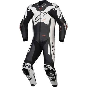 Alpinestars GP Plus V4 Sprint, Tech-air kompatibilis egyrészes bőr motoros overál fekete-fehér-fluo piros