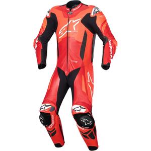 Alpinestars GP Plus V4 Sprint, Tech-air kompatibilis egyrészes bőr motoros overál fluo piros-piros-fehér-fekete