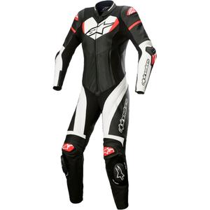 Alpinestars STELLA GP PLUS 2 női egyrészes motoros bőroverál fekete-fehér-fluo piros