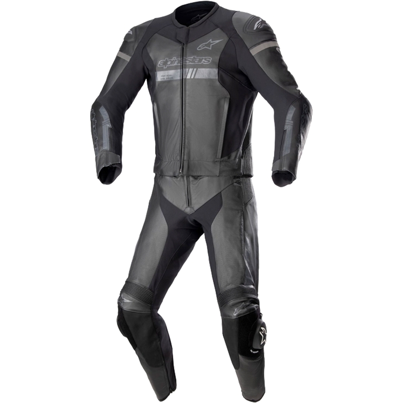 Alpinestars GP Force Chaser kétrészes motoros bőr kombinéz kompatibilis TECH-AIR 5 fekete