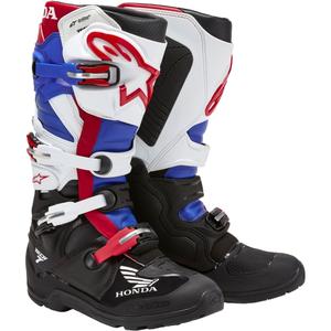 Alpinestars Tech 7 Enduro Drystar Honda motoros csizma fekete-kék-fehér-piros