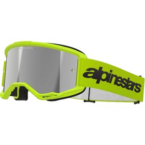 Alpinestars Vision 3 Wordmark motokrossz szemüveg fluo sárga, ezüst tükrös plexivel