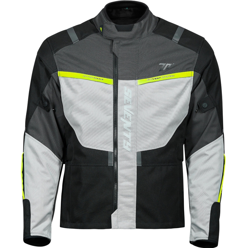 Seventy Degrees SD-JT85 Tonale női motoros kabát fekete-szürke-fluo sárga