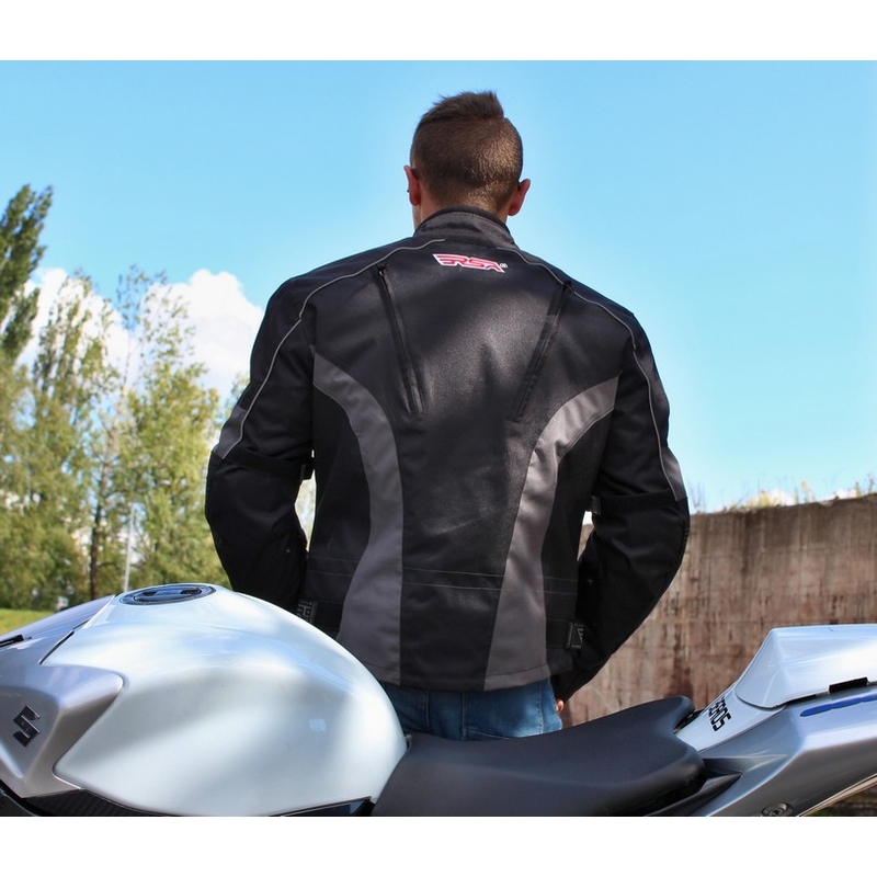 Kabát moto RSA ST-01 fekete-szürke akcióhoz kiárusítás