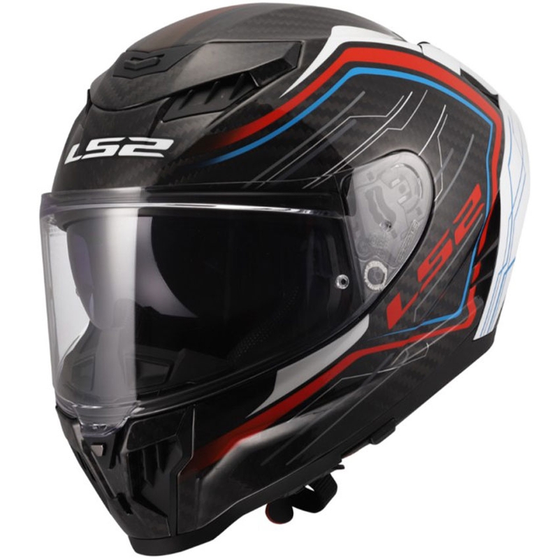 LS2 FF807 Dragon Subic zárt motoros bukósisak fényes fehér-kék-piros